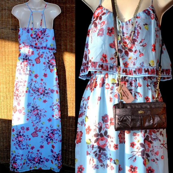 Princess Vera Wang maxi dress light blue sz L; XL - Picture 3 of 3