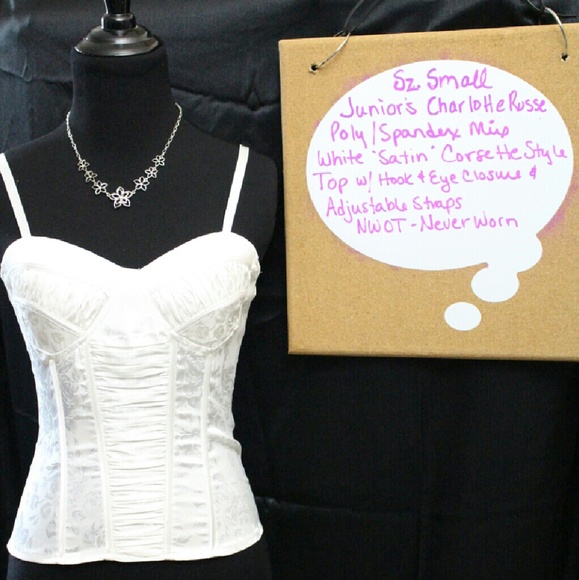 Charlotte Russe Size SM,  Rose pattern, White Cors