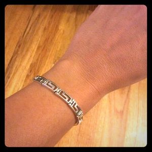 9" Sterling Silver Greek Key Link Bracelet