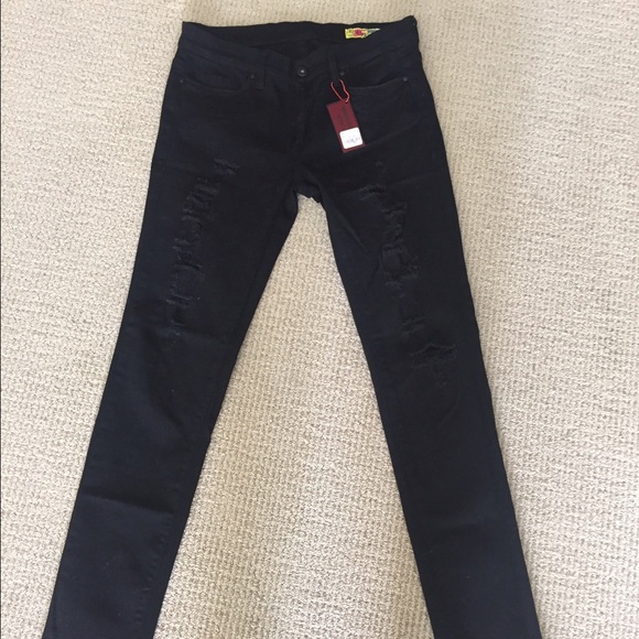 Blank NYC Shredded Black Skinny Jeans