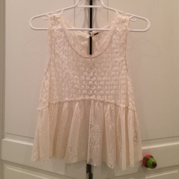 Free People Crochet Top with Open Back