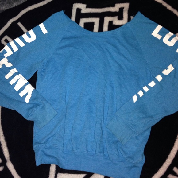 Blue PINK Slouchy Crew