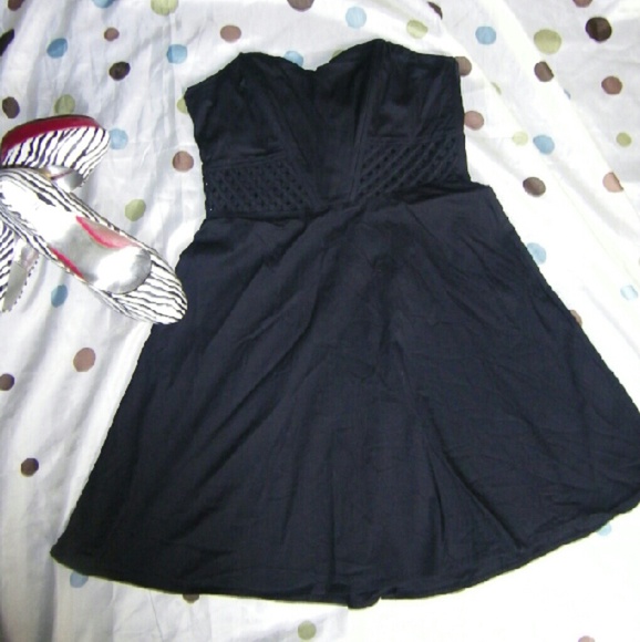 Sparkle and fade black strapless dress