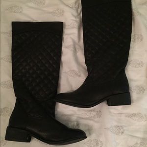 Black vegan leather boots