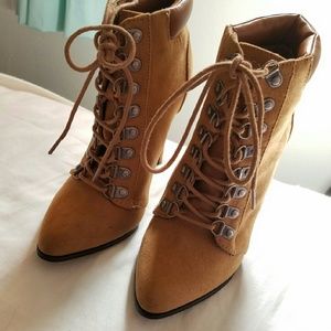 Lace up Wedge Booties