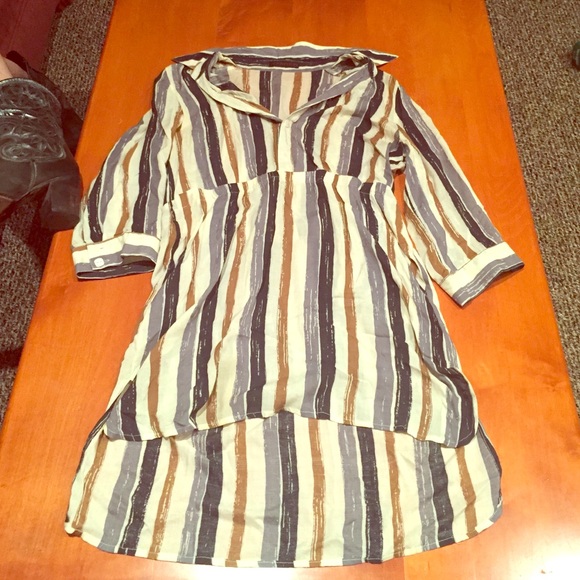 Striped hi low dress