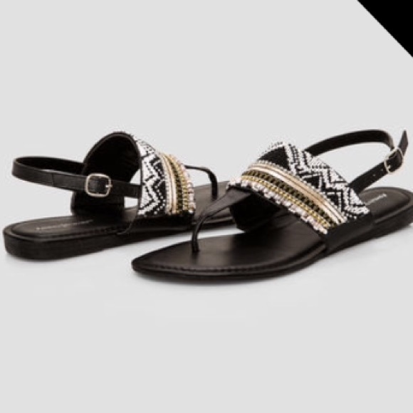 Beaded t-strap sandal (wide width)