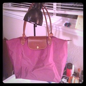 Authentic pink/purple wine large Longchamp