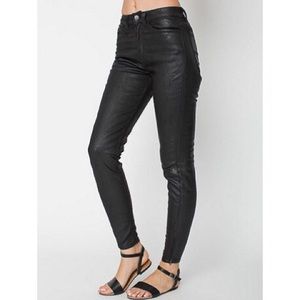 NEW American Apparel faux cuir zipper jean pant