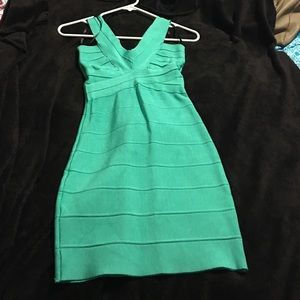 Bebe teal bandage dress