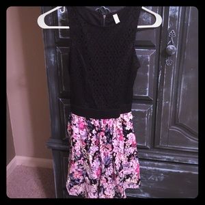Floral/black romper