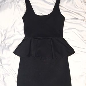 Black Bodycon Peplum Mini Dress