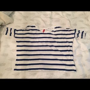 Navy and white striped crop top