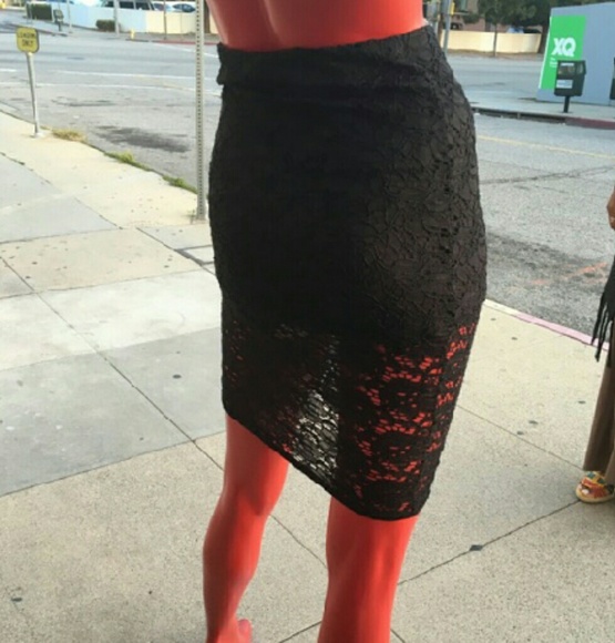 SOLD!! Black Lace stretch skirt - Picture 2 of 3