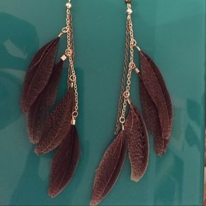 Hand made feather earrings