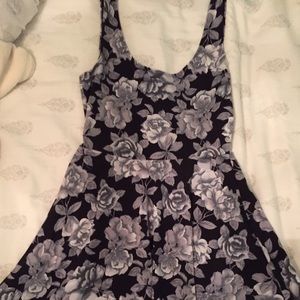 Black and white rose skater dress