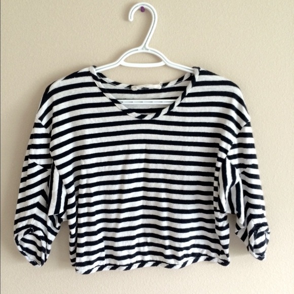 Creatures of Comfort Striped Crop Top.