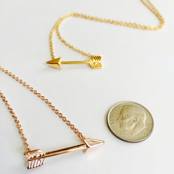 Rose gold plated arrow necklace - Picture 4 of 6