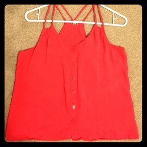 Orange/pink button up blouse