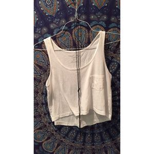 White Hi Low Crop Top