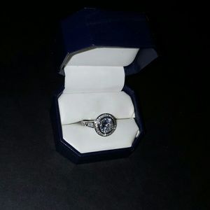 ARIELLA COLLECTION FANCY HALO ENGAGEMENT RING