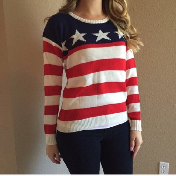 Stars & Stripes Woven Sweater (LAST MEDIUM!) - Picture 3 of 4