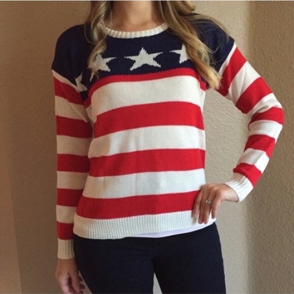 Stars & Stripes Woven Sweater (LAST MEDIUM!) - Picture 4 of 4