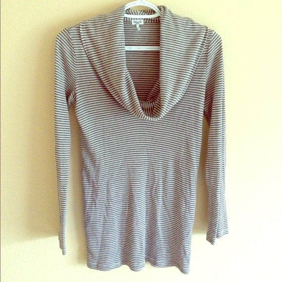 Splendid long sleeve striped with draped collar