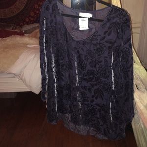 velvet sheer blouse
