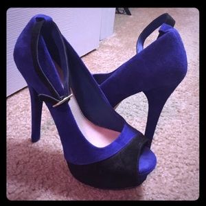 Halston cobalt blue heels.