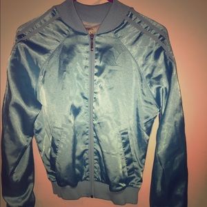 Baby blue shiny jacket!