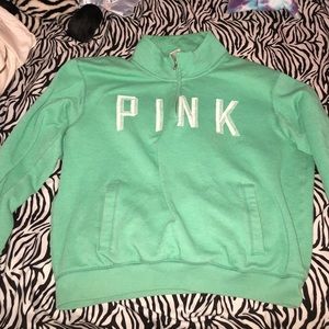 Green PINK quarter zip