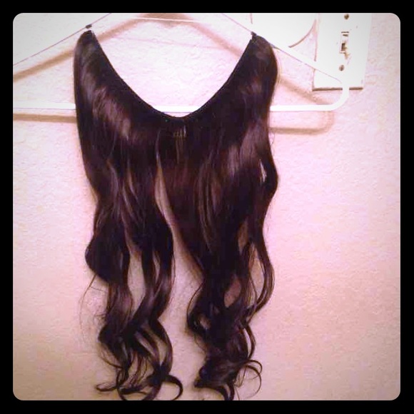 Halo style hair extensions