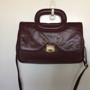 Gorgeous vintage oxblood purse with strap