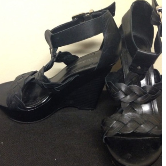 Bcbgeneration Black Leather Sandalssale - image 2