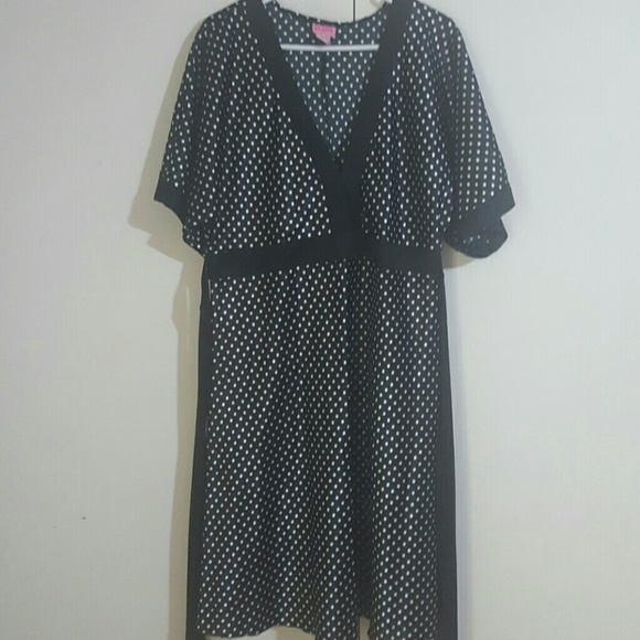 Blk and wht polka dot dress