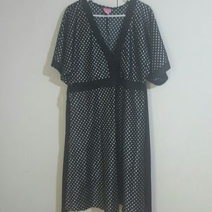 Blk and wht polka dot dress