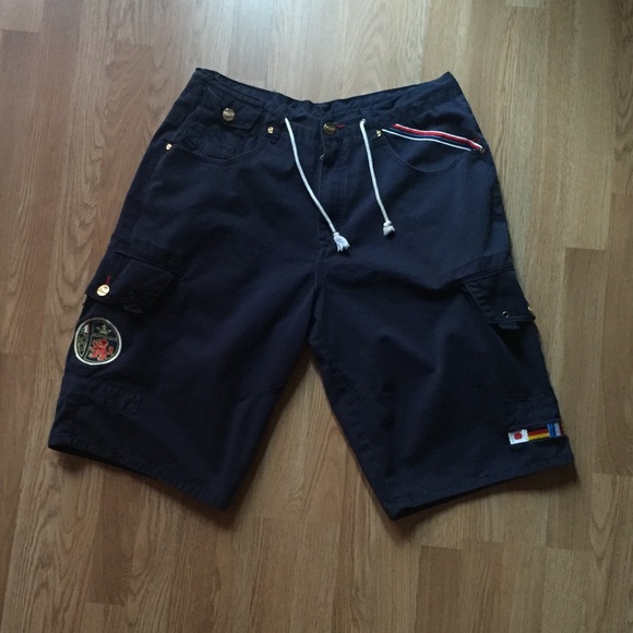 Pre-Owned SIZE 38 8732 Navy Cargo Shorts