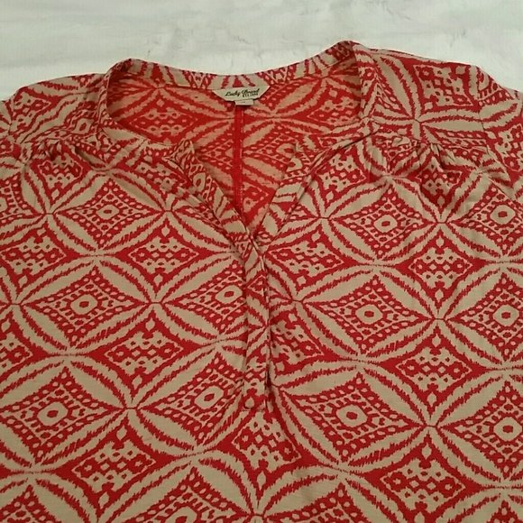 Lucky Brand Burnt Orange and Tan Top