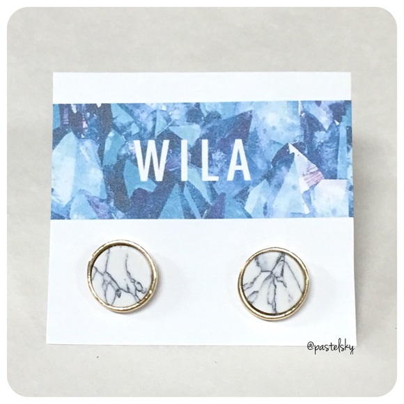 🆕 WILA marble stud earrings - Picture 2 of 3