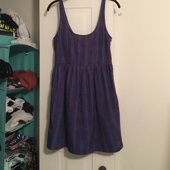Purple/blue stripe dress with mini stars