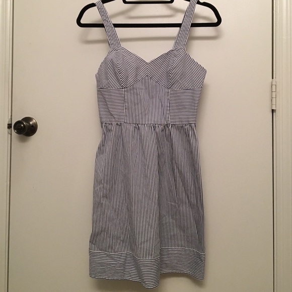 Blue/white pinstripe dress