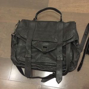 Black leather bag