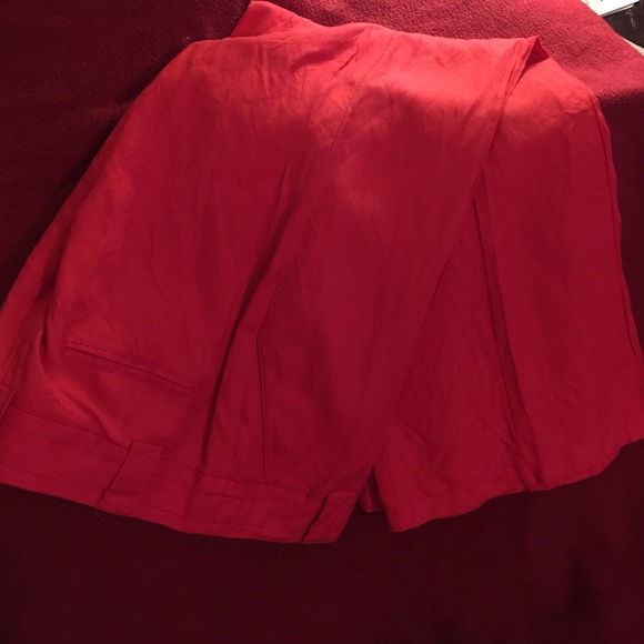 Dark red orange linen pants