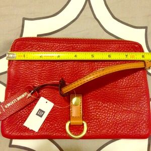 NWT Gap red leather wristlet