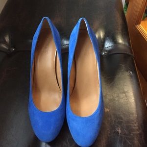 J Crew Blue Suded Pumps