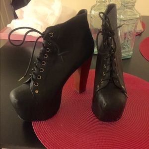 Jeffrey Campbell Black Leather Lite Boot