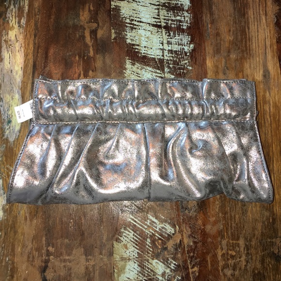 Silver metallic clutch- Express