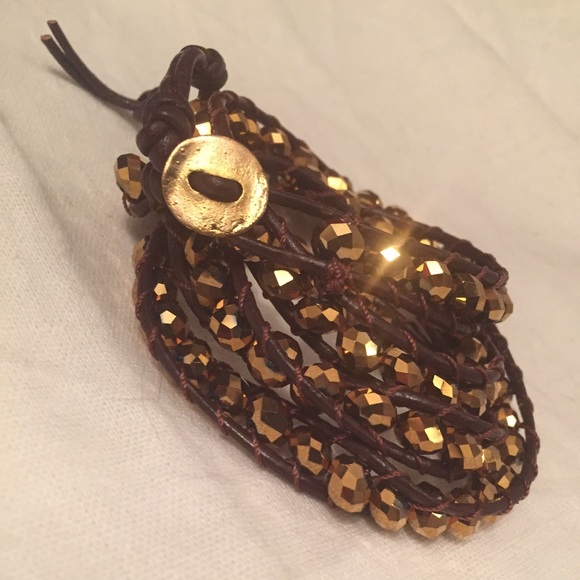 Gorgeous 4-Wrap Gold Bead Bracelet