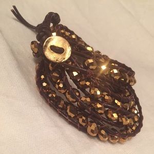 Gorgeous 4-Wrap Gold Bead Bracelet